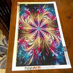 This crazy beautiful diamond painting is one of a kind it’s finished and sealed